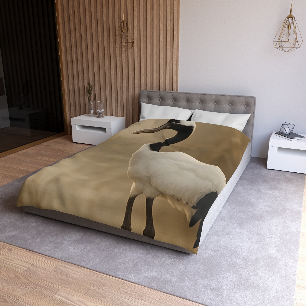 Silent Poise Red Crowned Crane soft comforter duvets