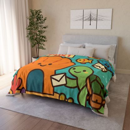 Coral Reef Post Office With Turtle Mail Carrier unique gift blanketscustom blankets