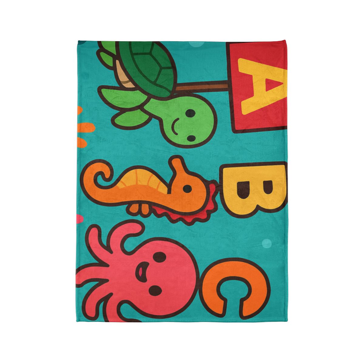 Coral Reef Alphabet Parade soft fleece blankets