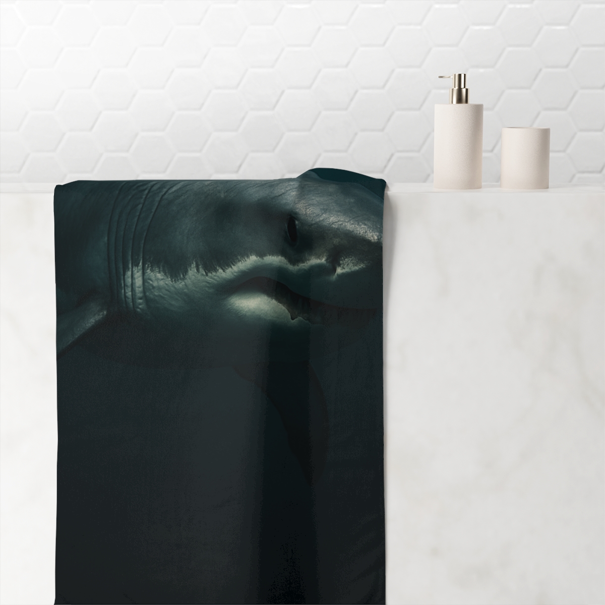Silent Depths Great White Shark decorative home towels