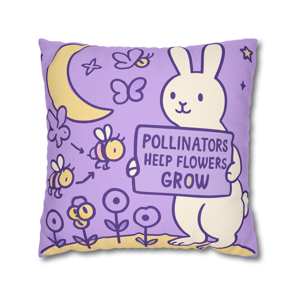 Moon Garden Pollinator Parade custom pillow cases