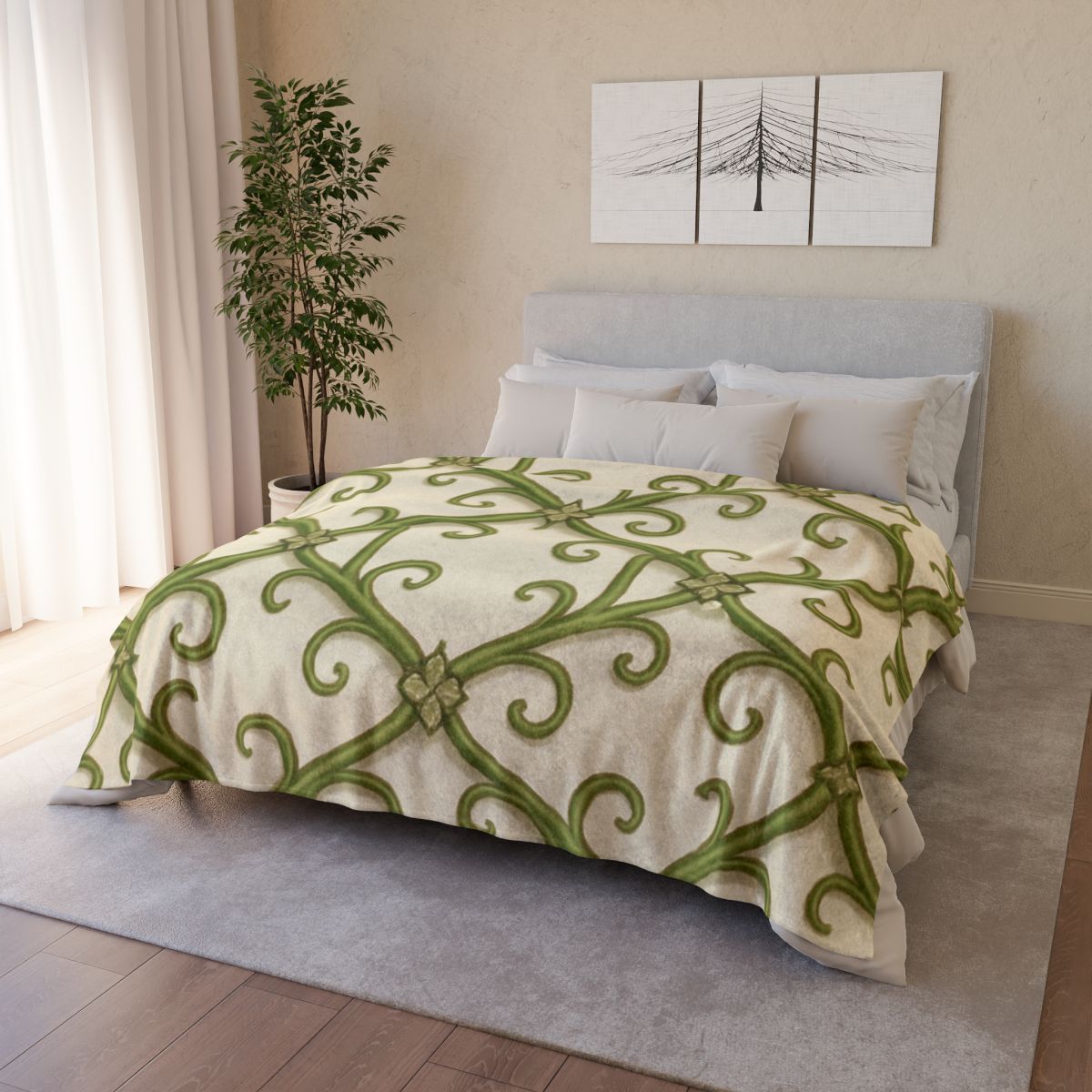 Vine Lattice Panorama custom blankets