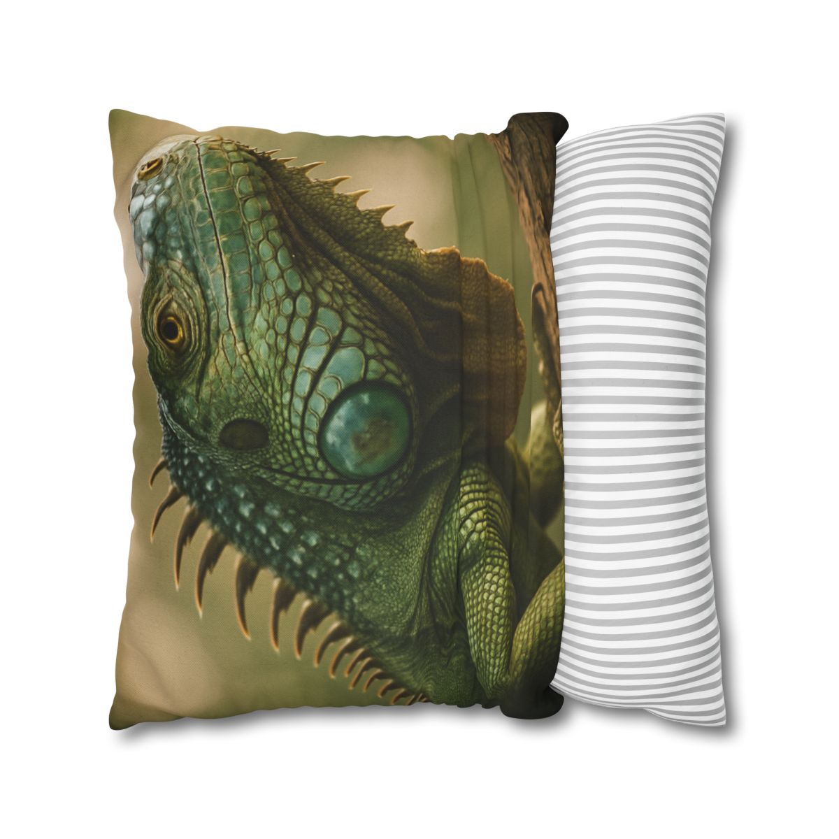 Sunlit Armor Green Iguana comfortable bedding pillow covers