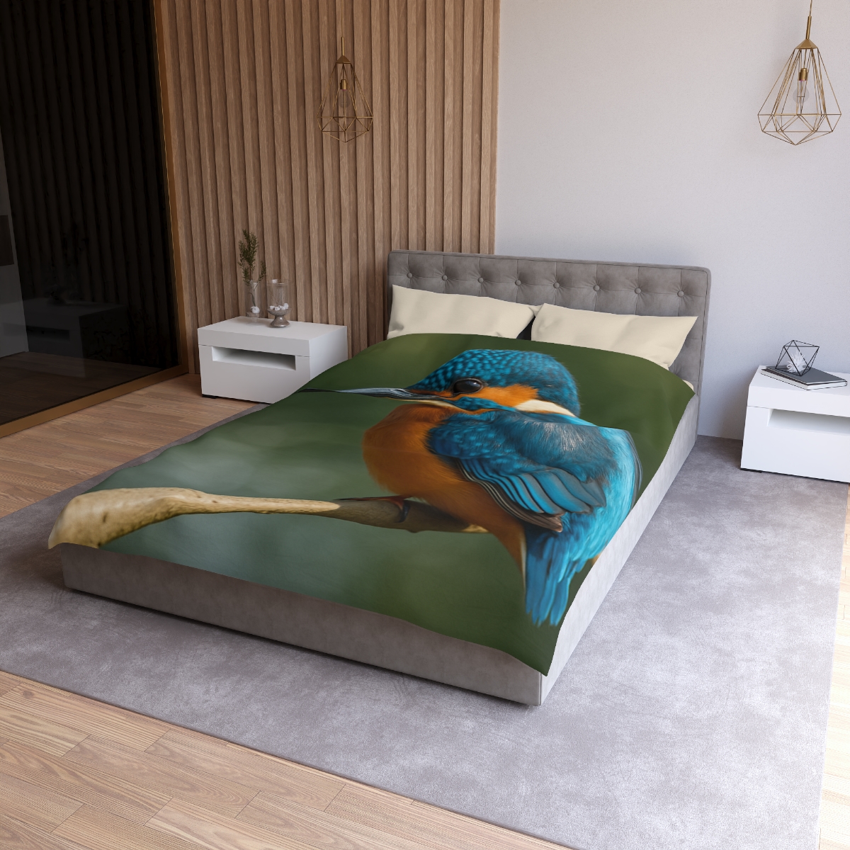 Azure Bolt Common Kingfisher trendy bedroom duvets