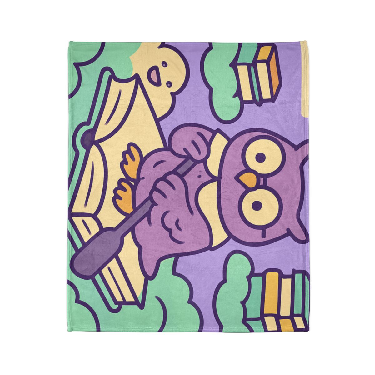 Cloud Library Owl Boat designer printed blankets