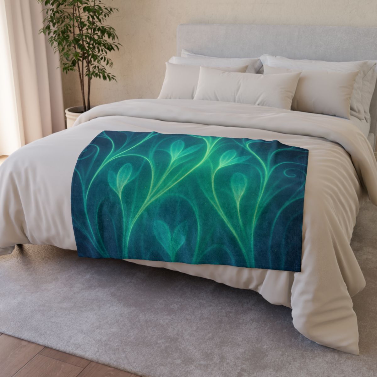 Vine Curl Aurora Lattice soft fleece blankets