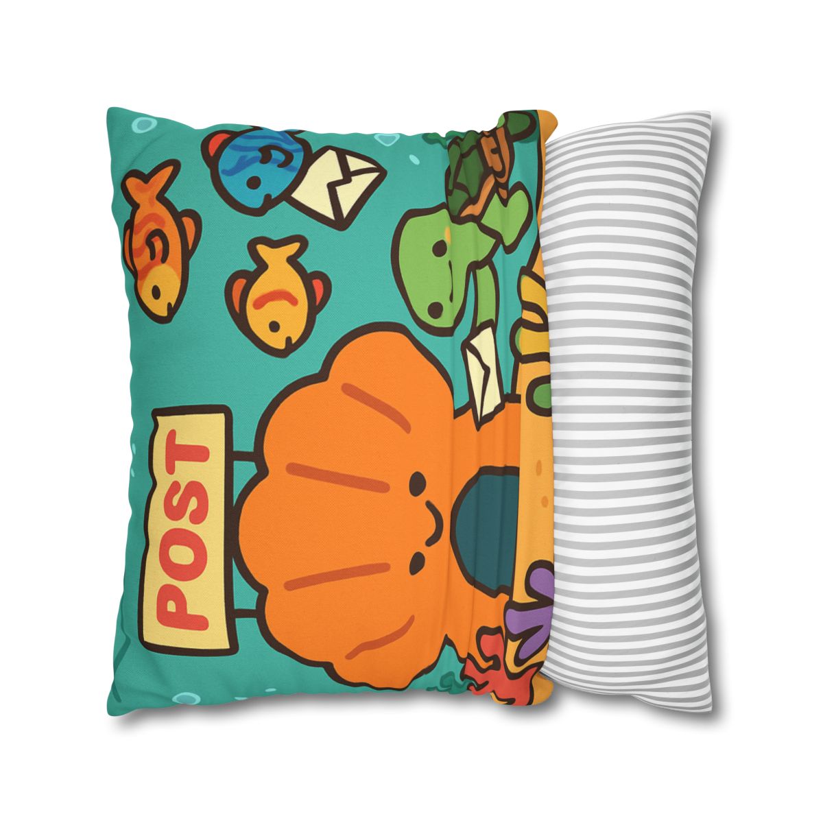 Coral Reef Post Office With Turtle Mail Carrier soft cotton pillow cases