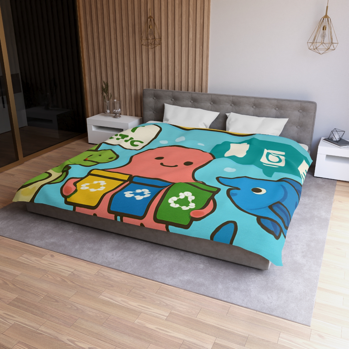 Coral Reef Recycling Parade unique patterned duvets