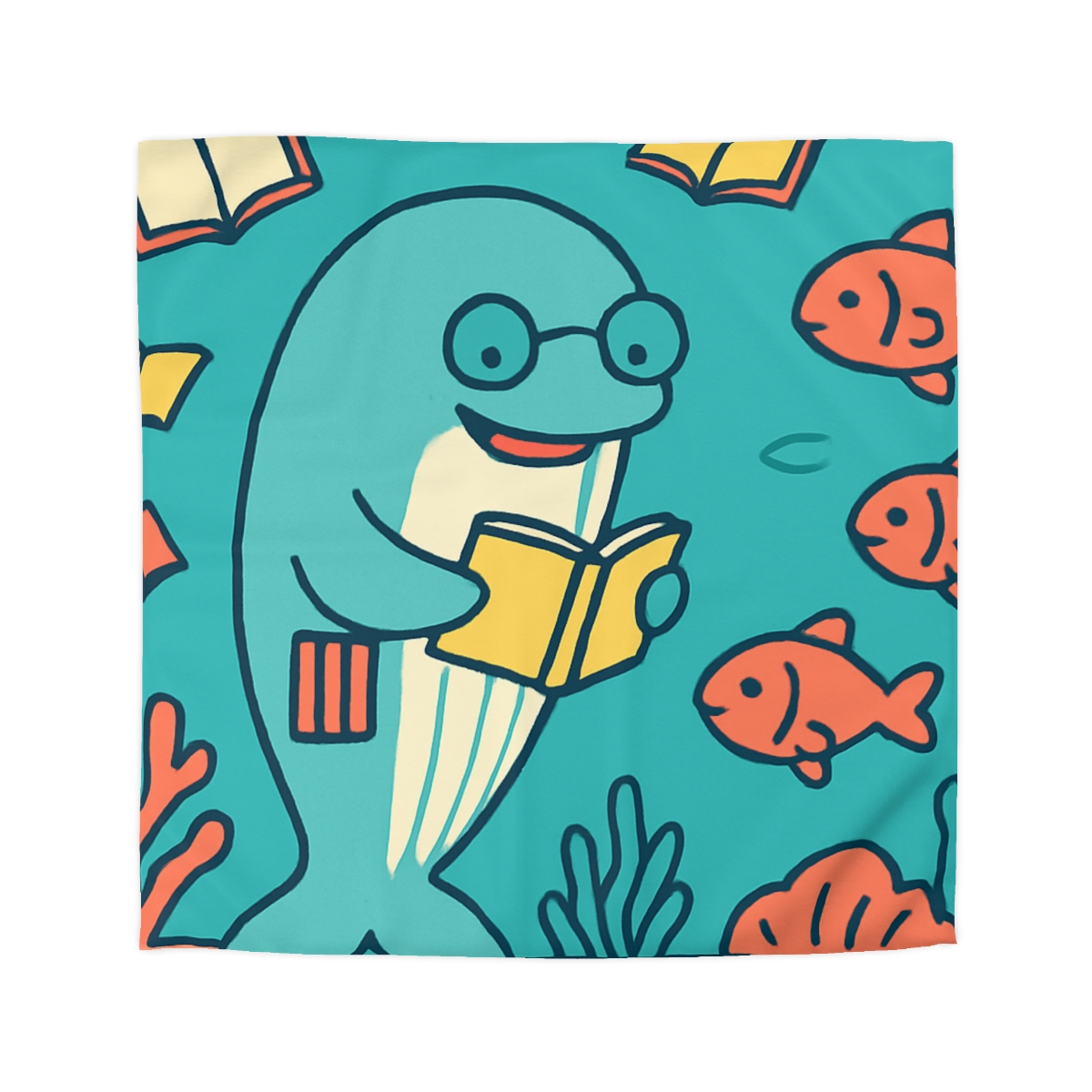 Coral Library Cruise stylish duvet covers