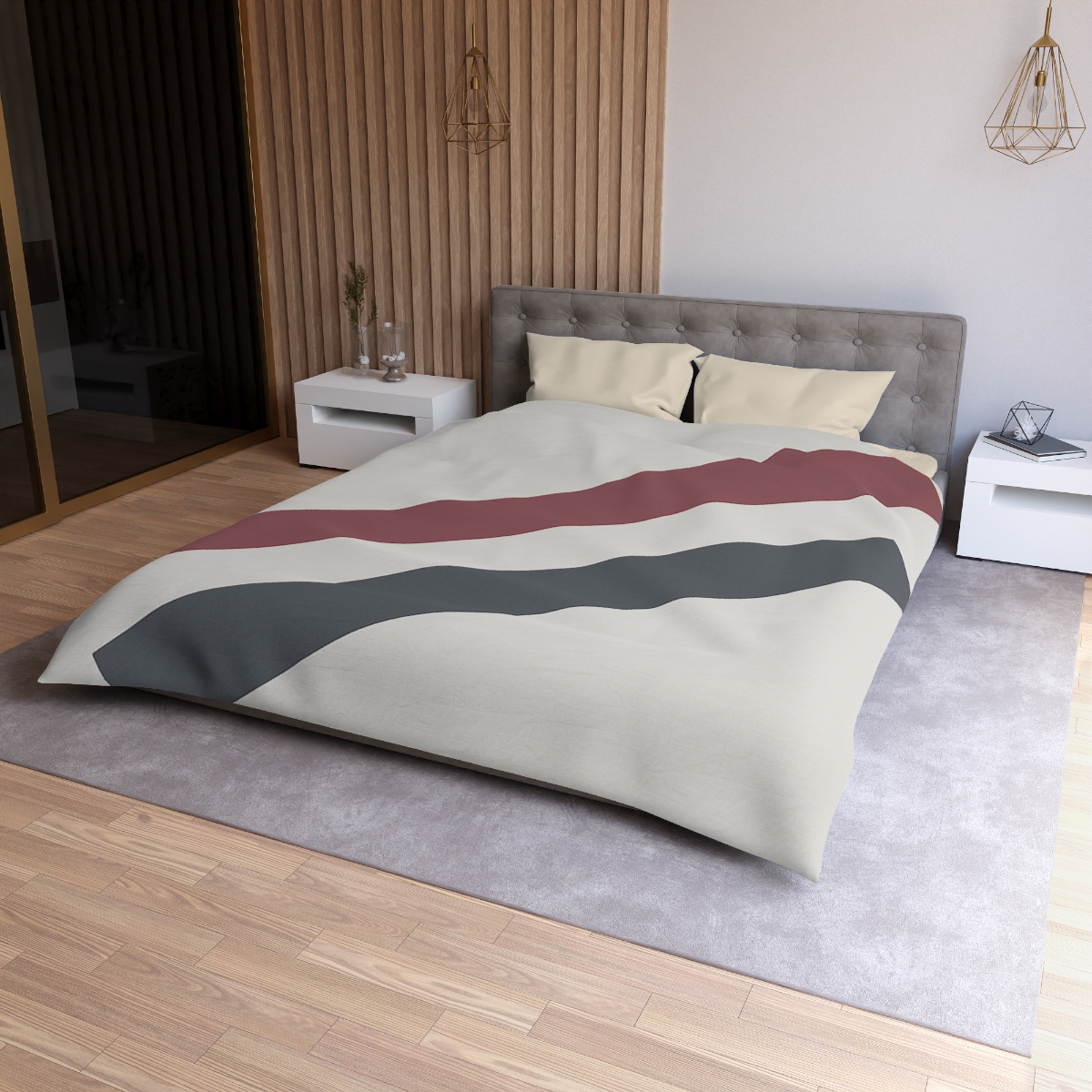 Diagonal Bar Pair duvets for gifts