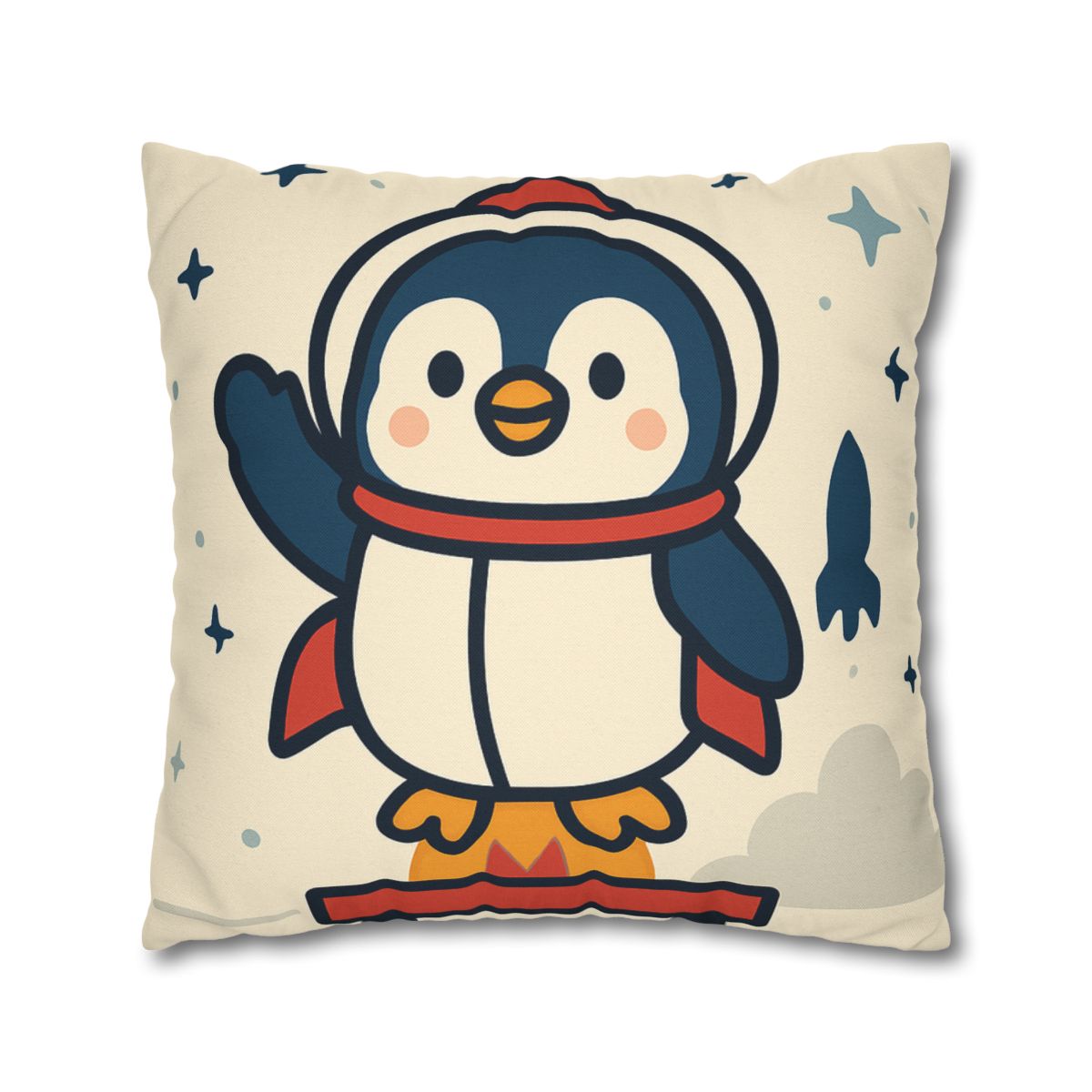 Rocket-Pilot Penguin designer print pillow cases