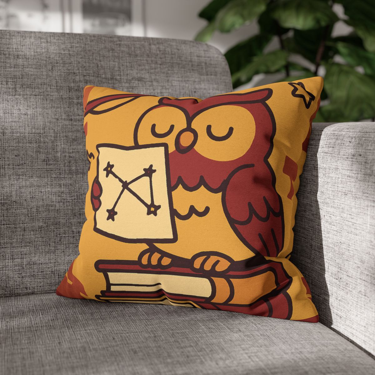 Cosmic Owl Library trendy patterned pillow cases
