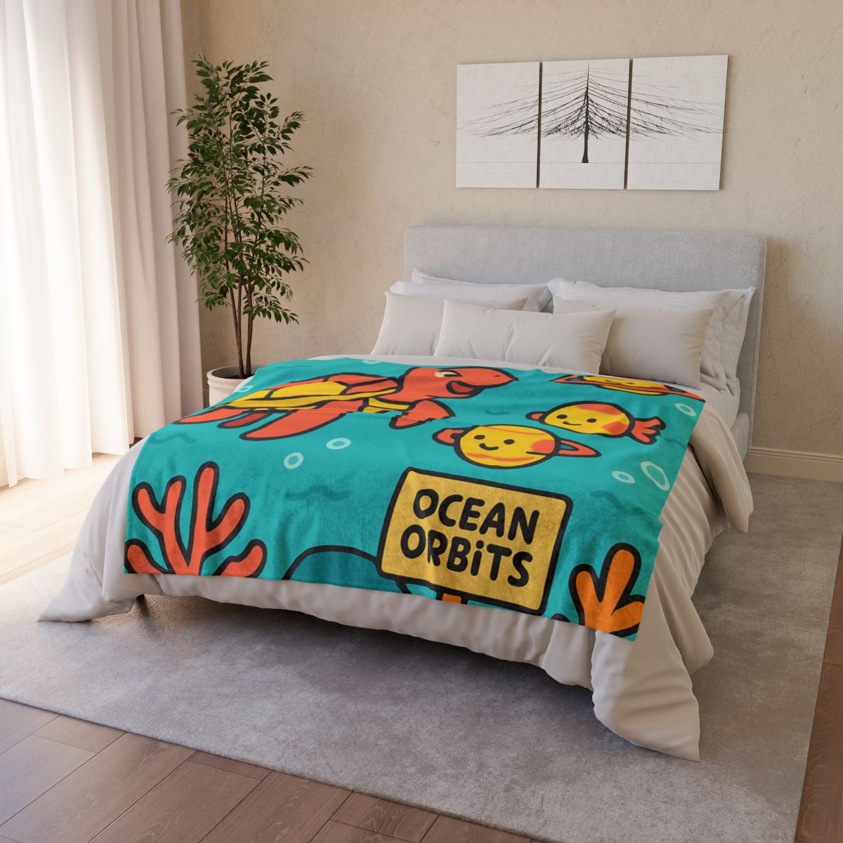 Coral Reef Planet Parade stylish throw blankets