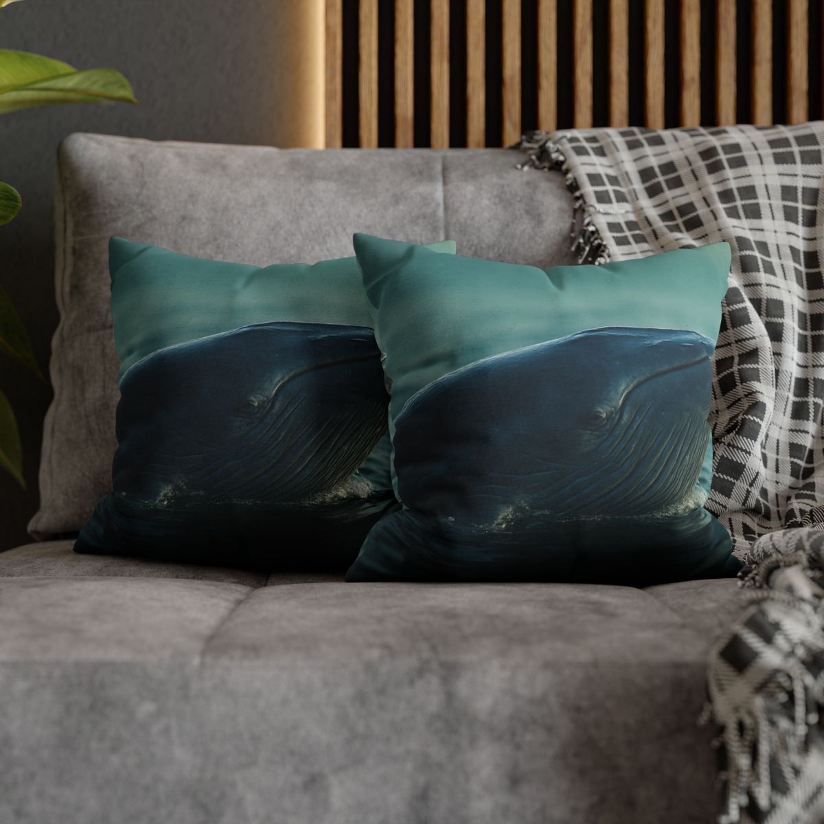 Ocean Song Blue Whale custom pillow cases