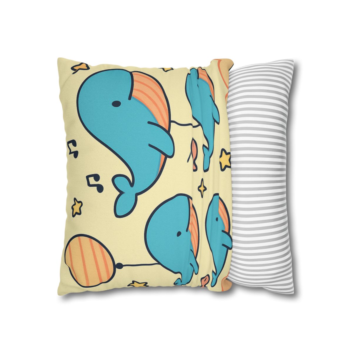 Cosmic Whale Parade personalized pillow covers