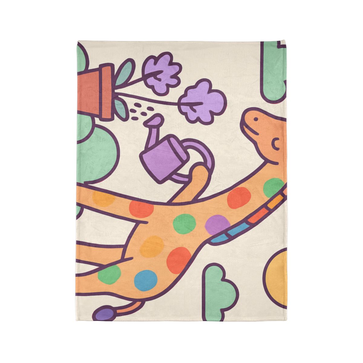 Cloud Garden With Rainbow Giraffe warm winter blankets