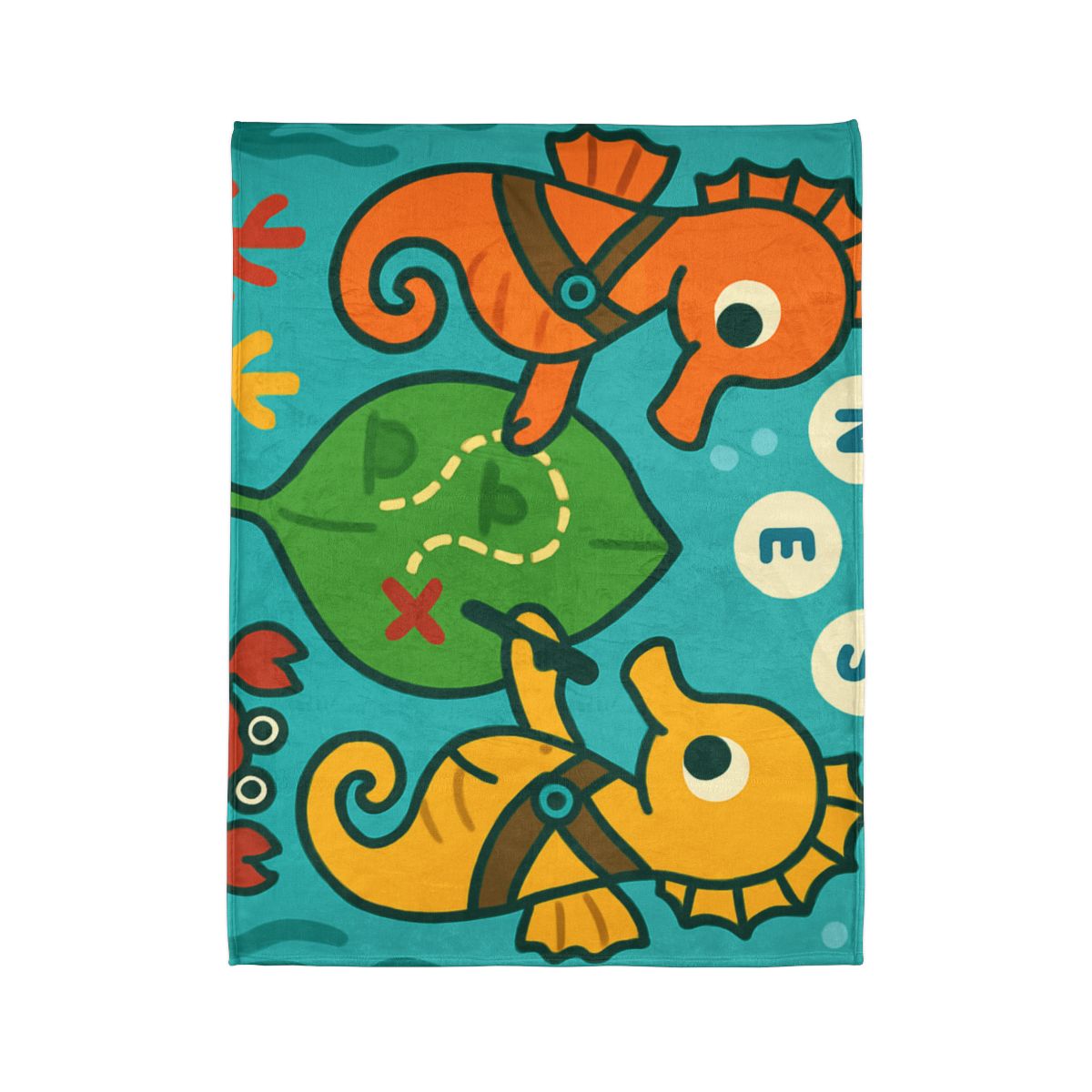 Underwater Map Makers The Seahorse Scouts decorative home blankets