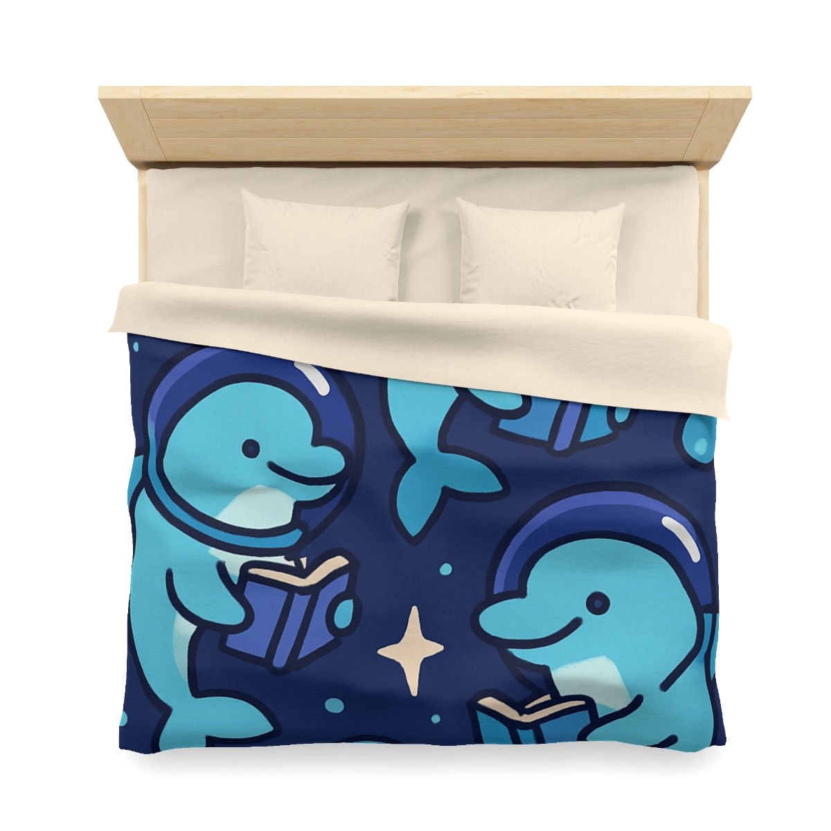 Space School Of Curious Dolphins custom duvets