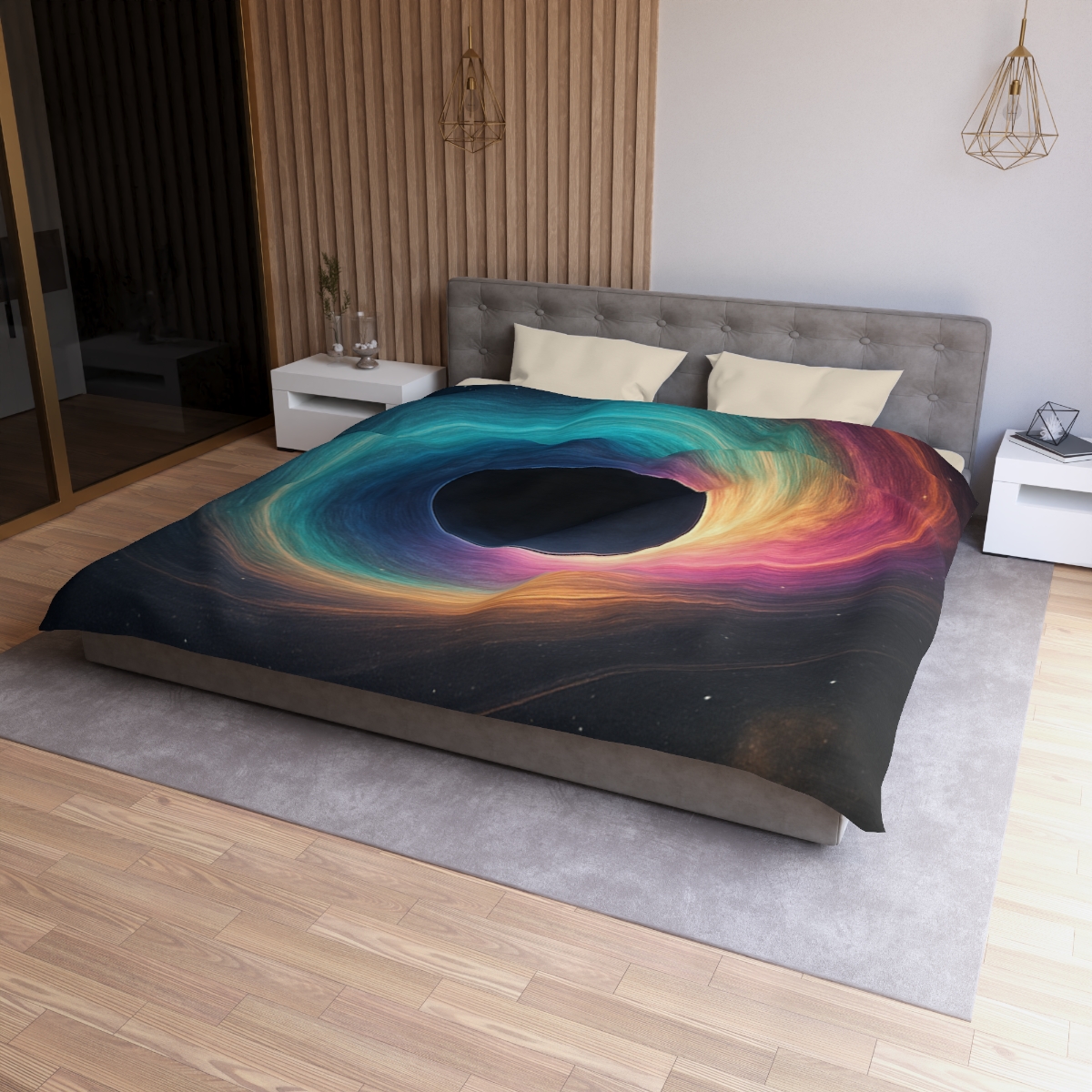 Prismatic Singularity Bloom personalized bedding duvets
