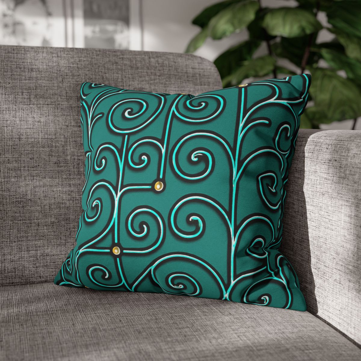 Tendril Circuit Lattice personalized pillow covers