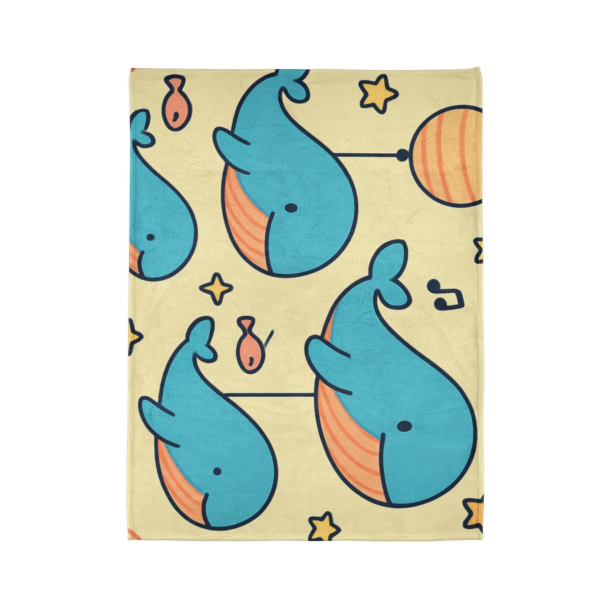 Cosmic Whale Parade soft fleece blankets
