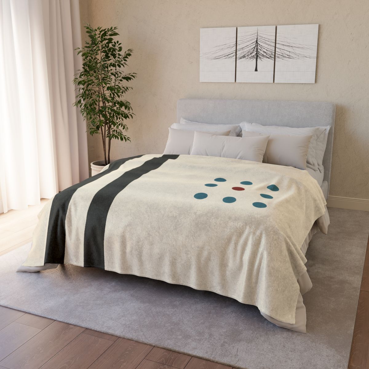 Staggered Duo And Tiny Grid personalized cozy blankets