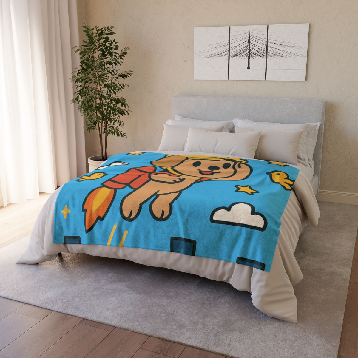 Rocket Puppy Patrol designer printed blankets