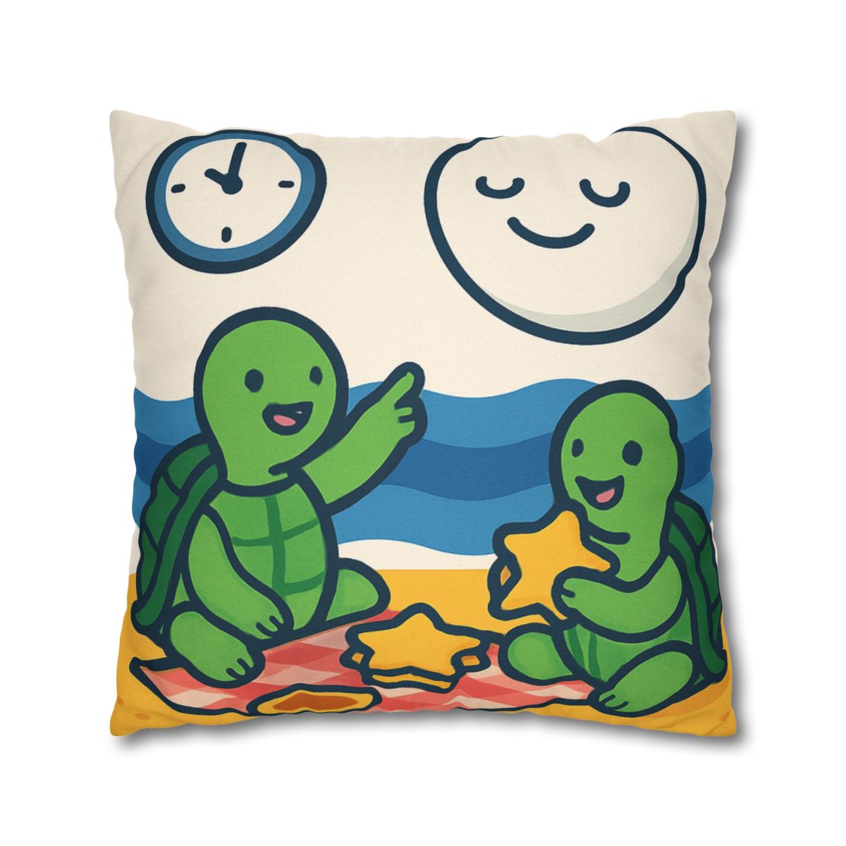 Moon Turtles Tide Time Picnic personalized pillow covers