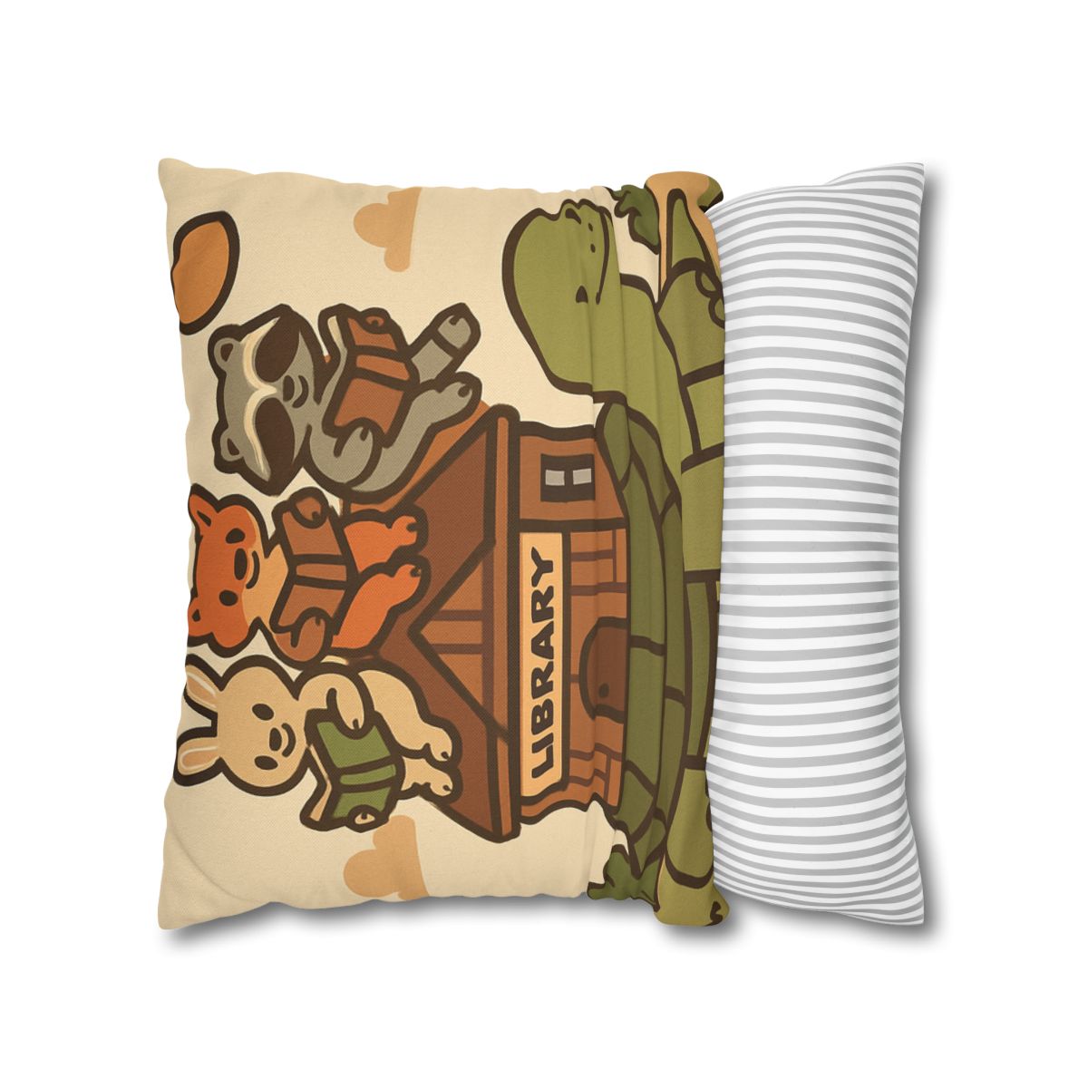 Time Traveling Turtle Library designer print pillow cases