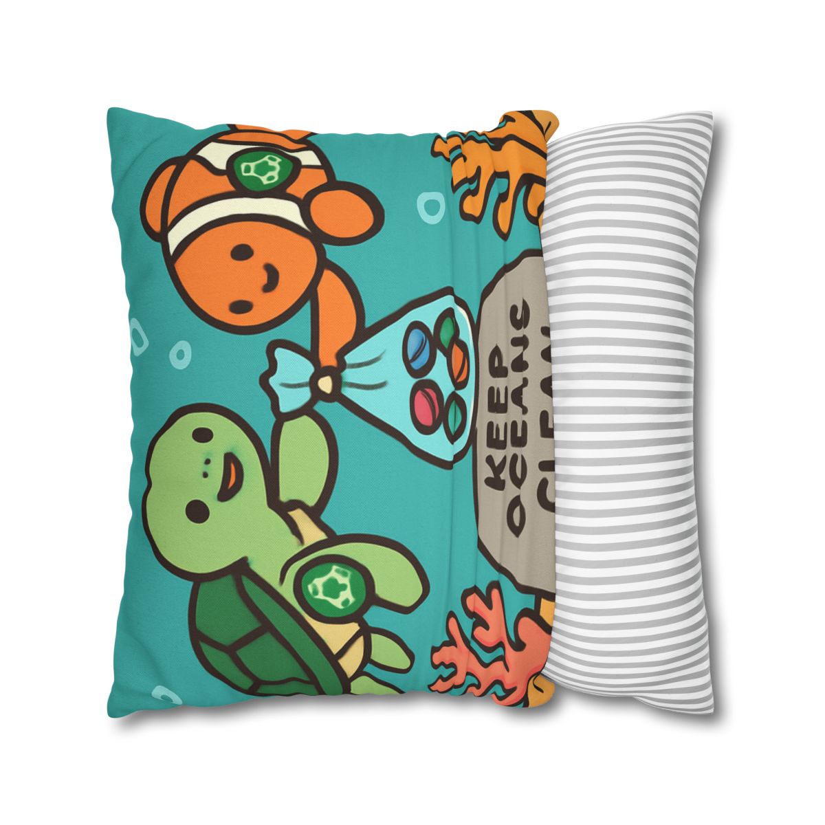 Coral Reef Cleanup Crew soft cotton pillow cases