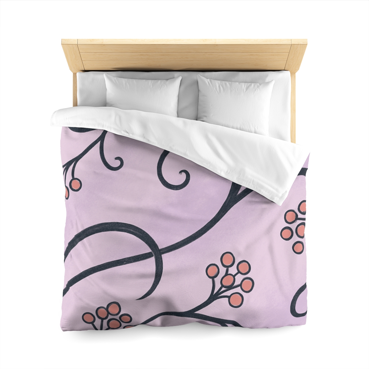 Tendrilled Ribbon Network designer printed duvets