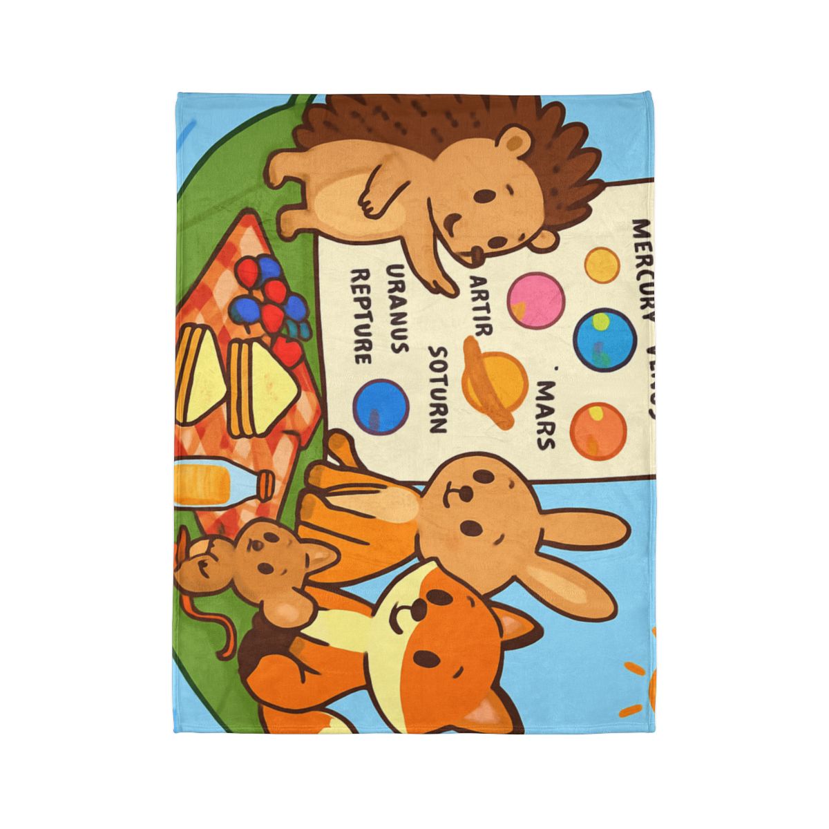 Solar System Picnic On A Floating Leaf stylish throw blankets