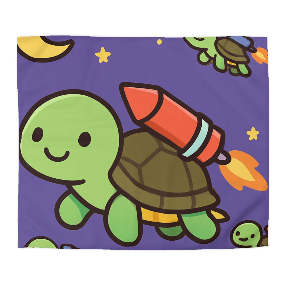 Rocket Powered Turtle Parade designer printed duvets