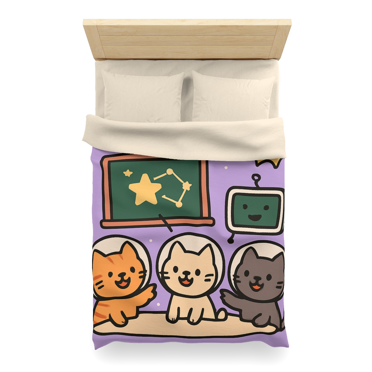 Space School Astronaut Cats unique patterned duvets