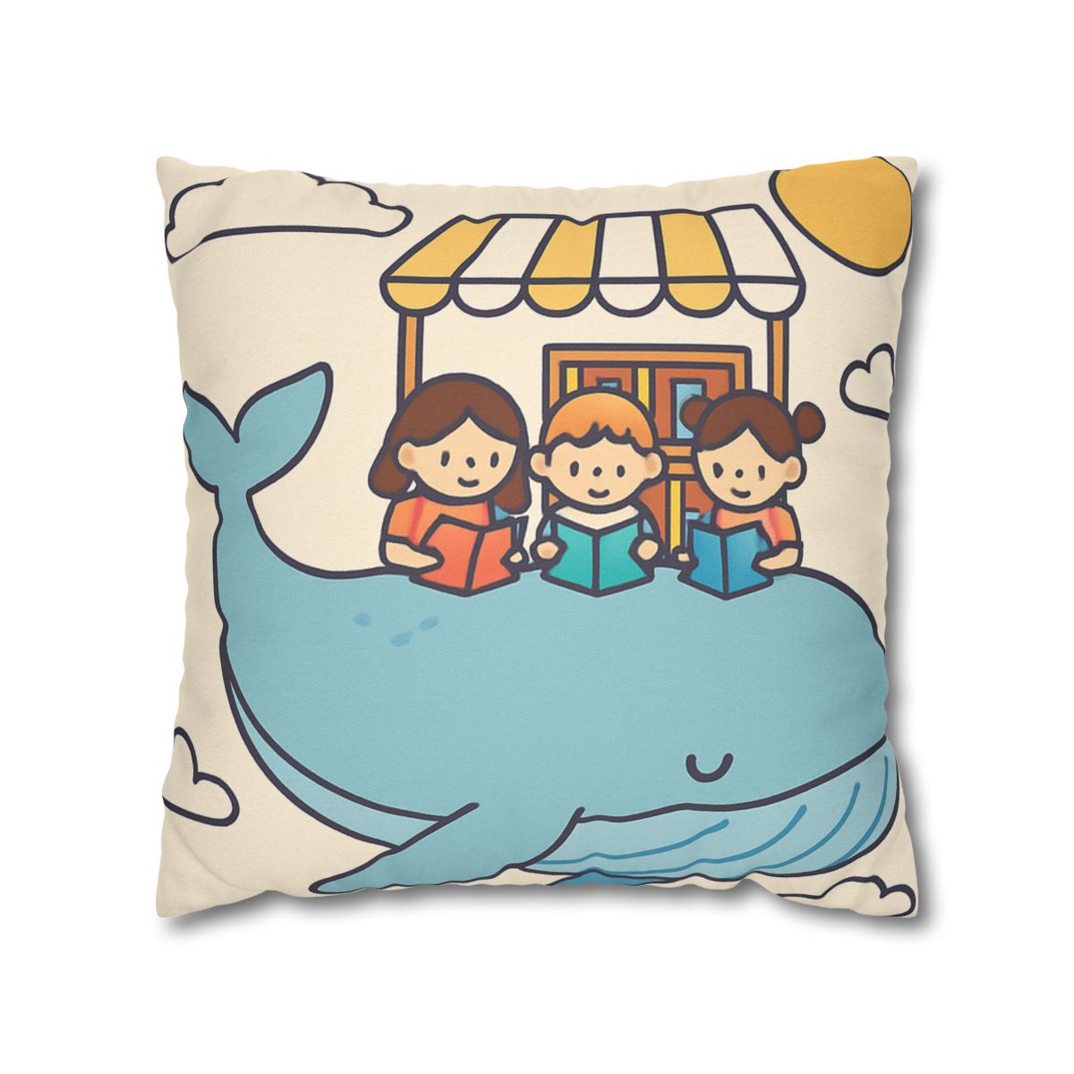 Sky Library On A Flying Whale personalized pillow covers