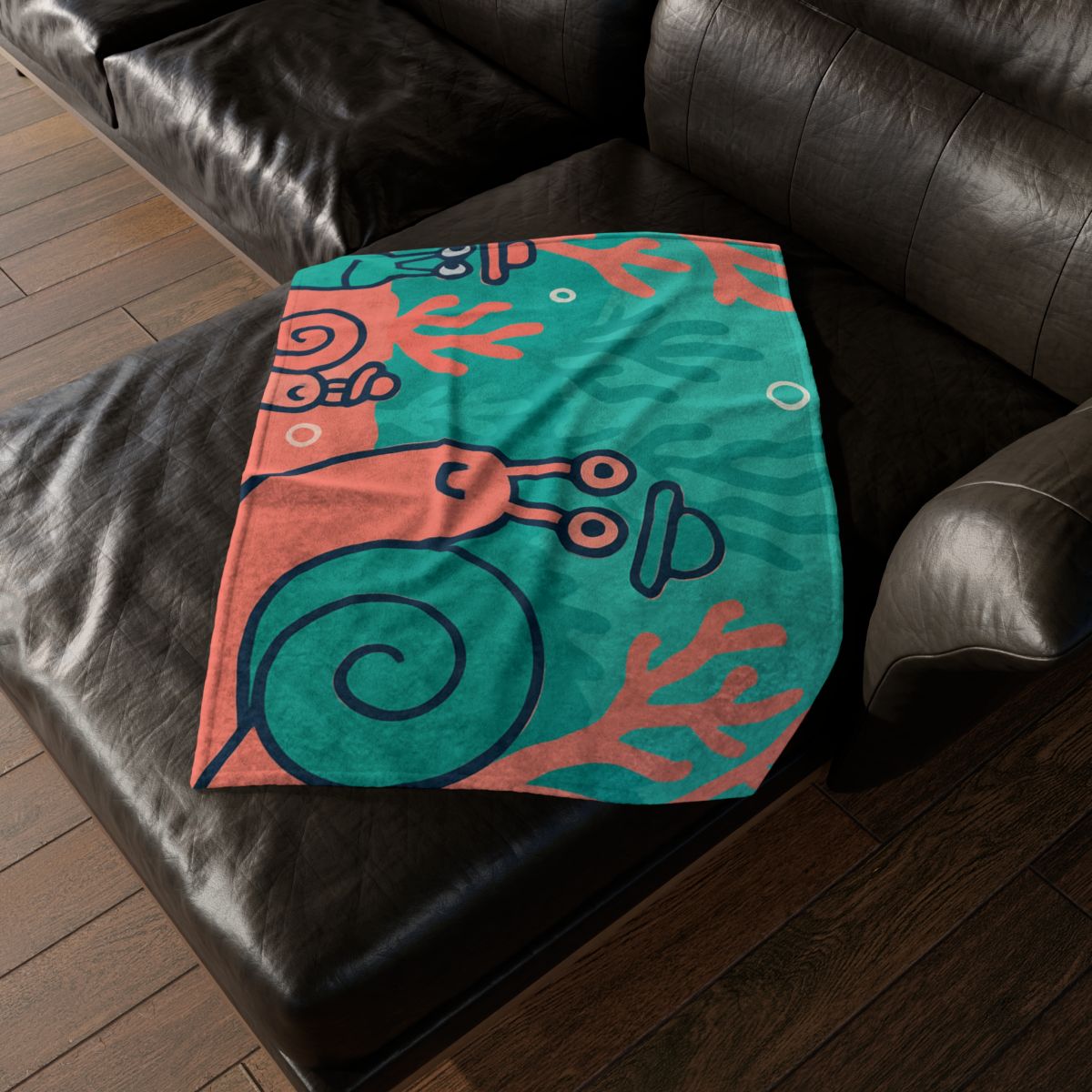 Coral City Snail Parade designer printed blankets