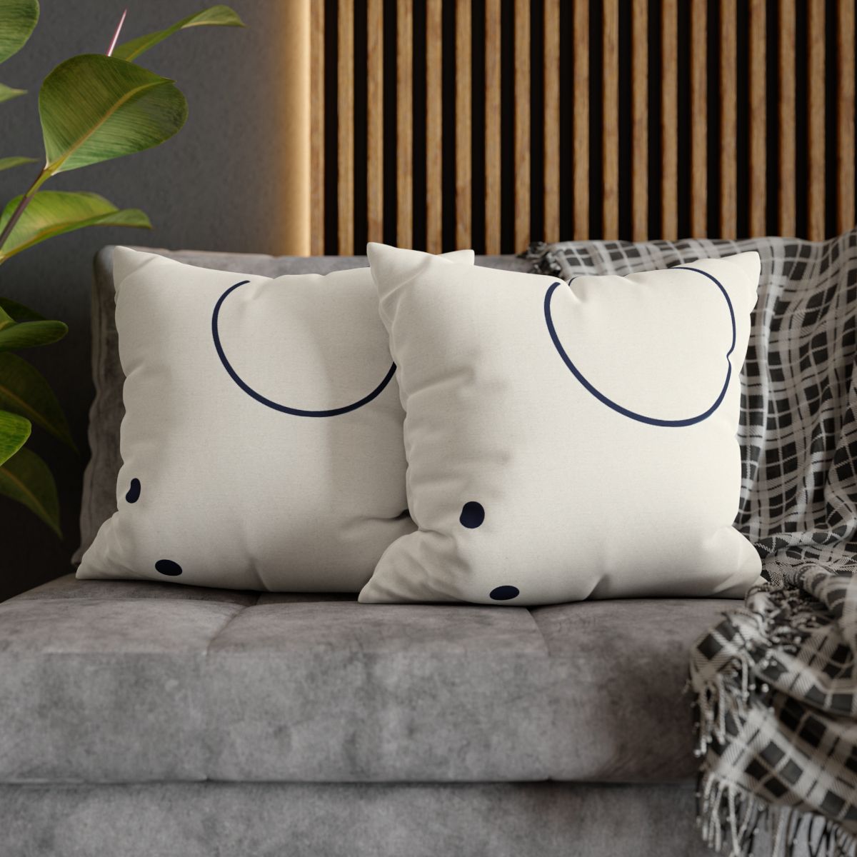 Orbiting Arc And Twin Dots designer print pillow cases