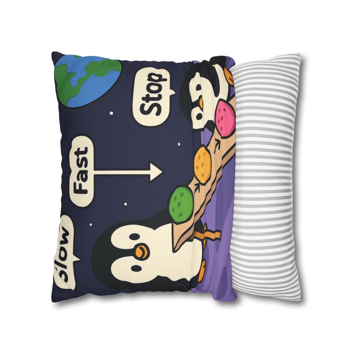 Moonlight Penguin Ice Cream Physics personalized pillow covers