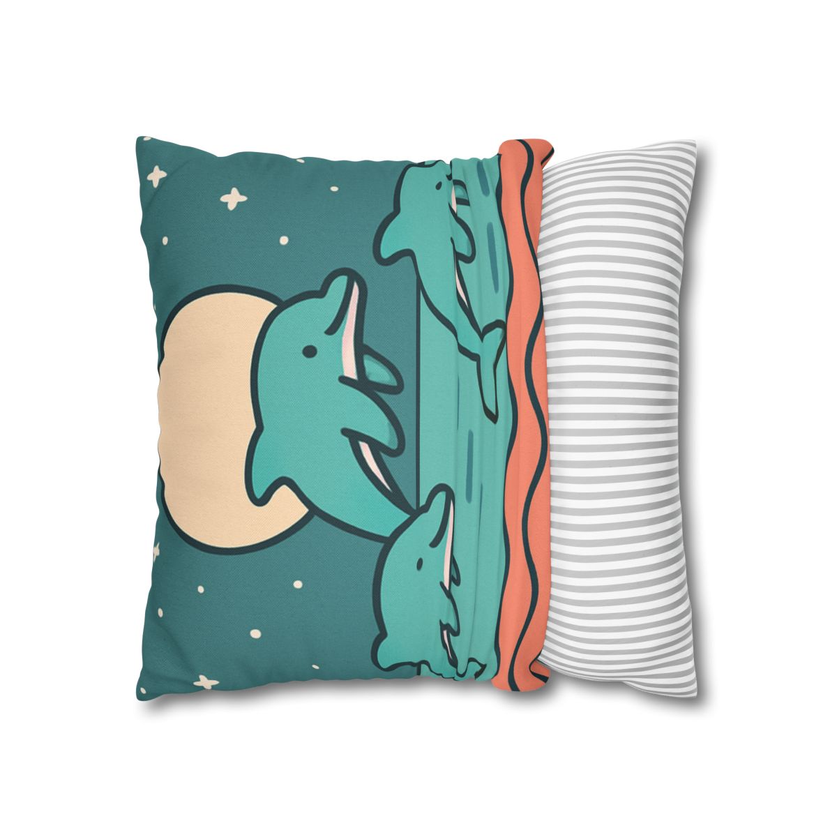 Moonlight Dolphin Parade trendy patterned pillow cases