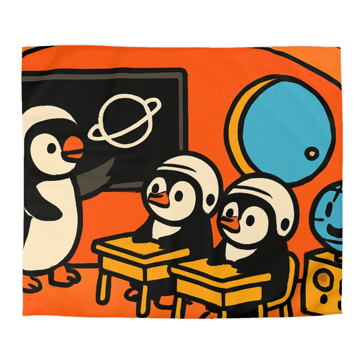 Rocket Classroom With Penguin Pilots duvets for gifts