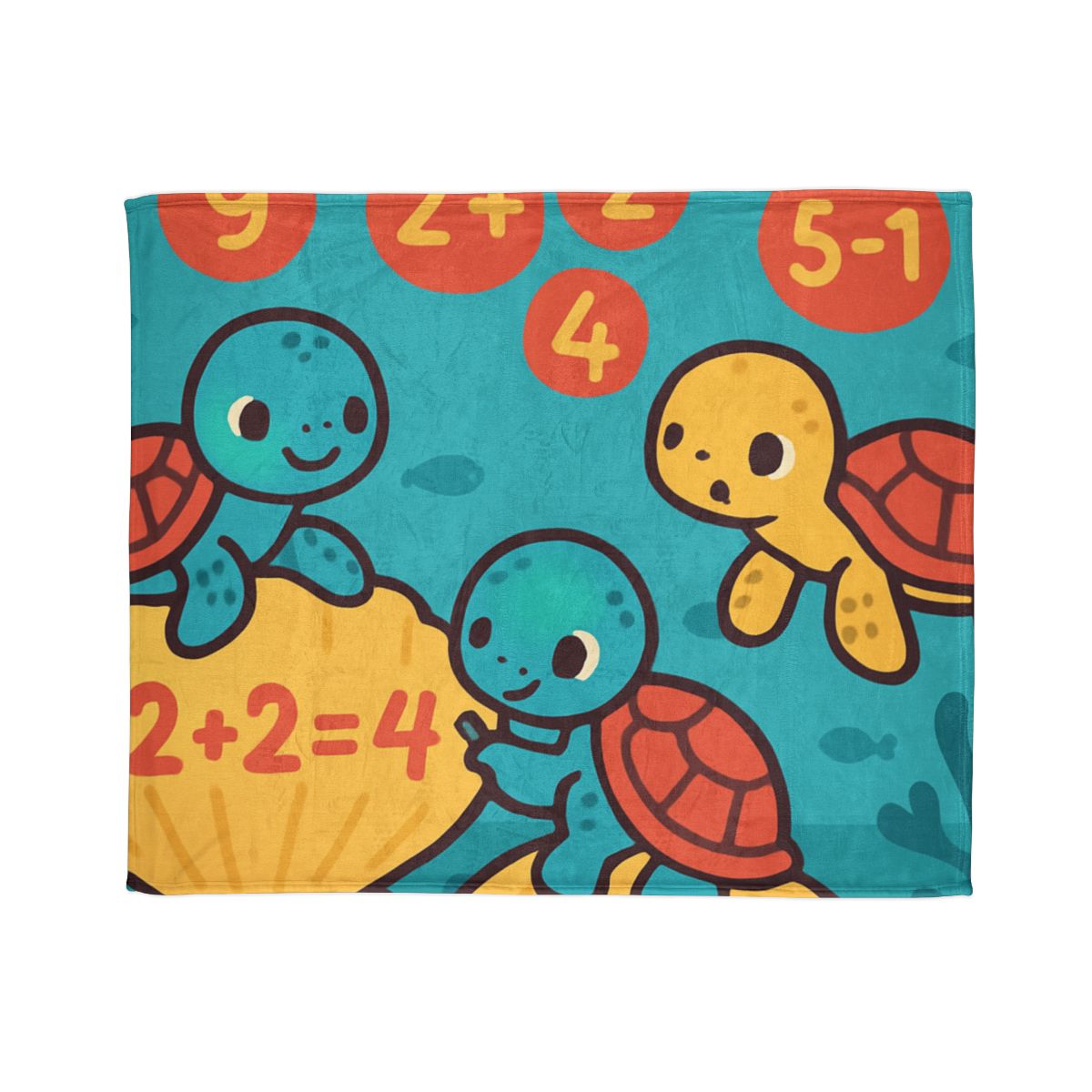 Coral Reef Math Turtles warm winter blankets
