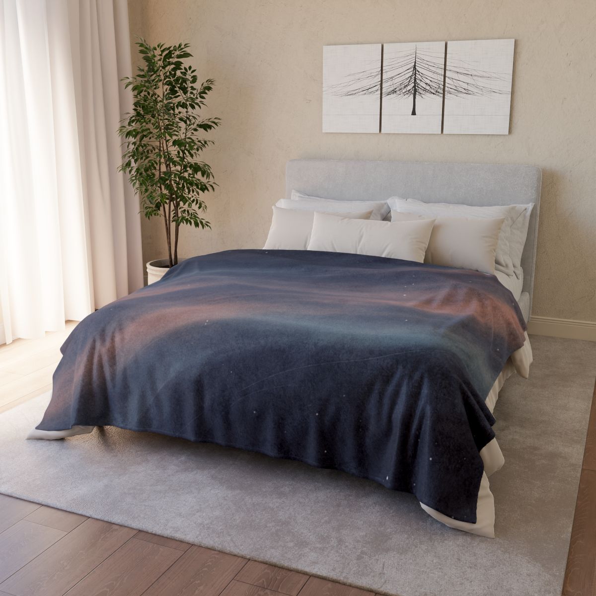 Chromatic Dust Tides stylish throw blankets