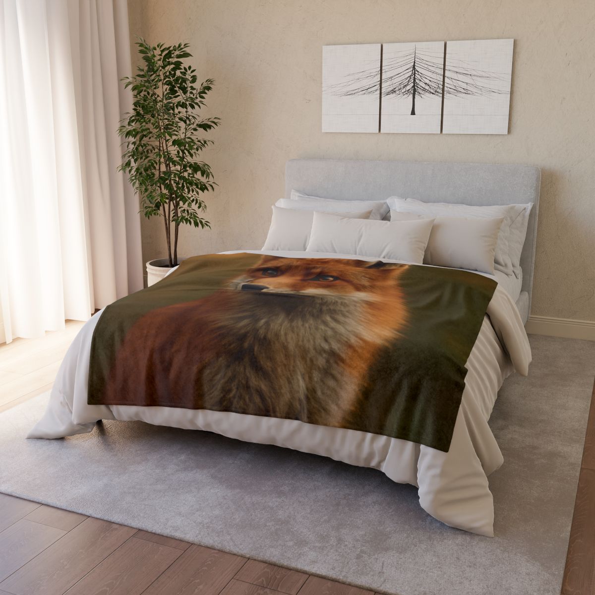 Crimson Whisper Red Fox unique gift blanketscustom blankets