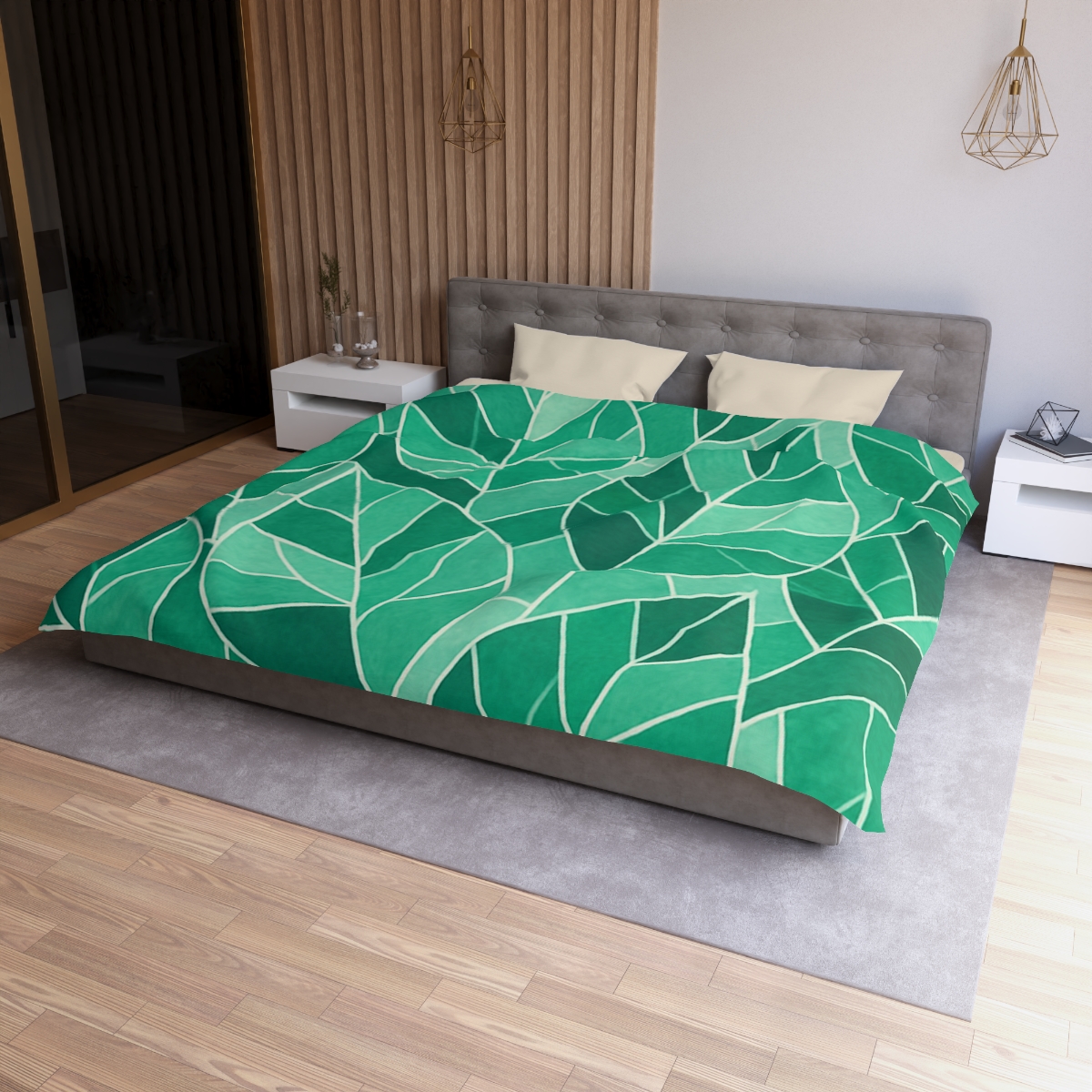 Crystal Leaf Mosaic designer printed duvets