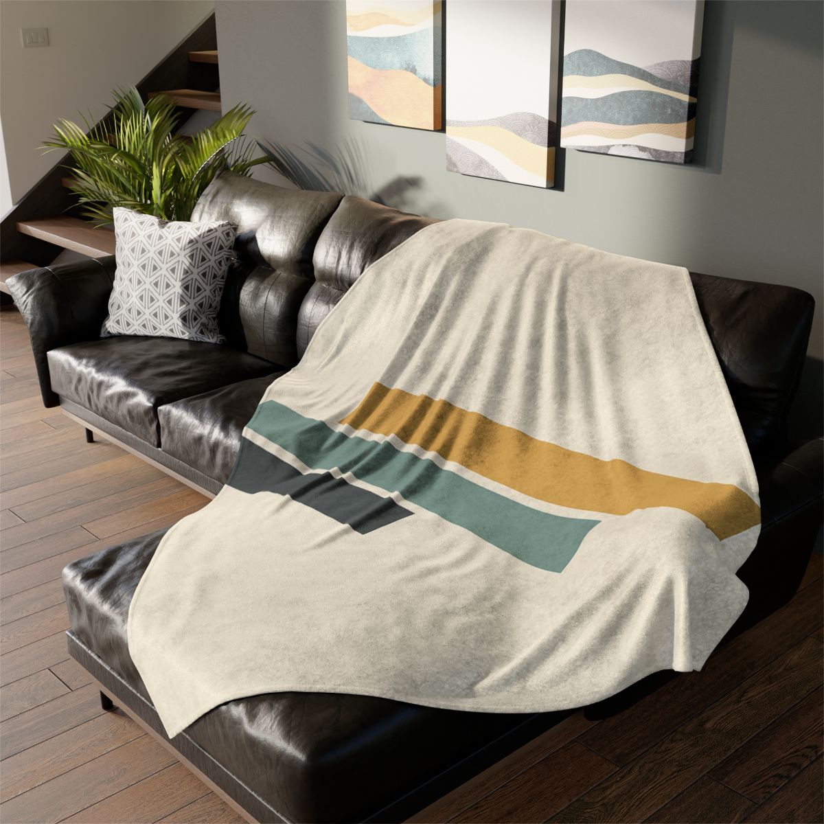 Stepped Rectangle Rhythm decorative home blankets