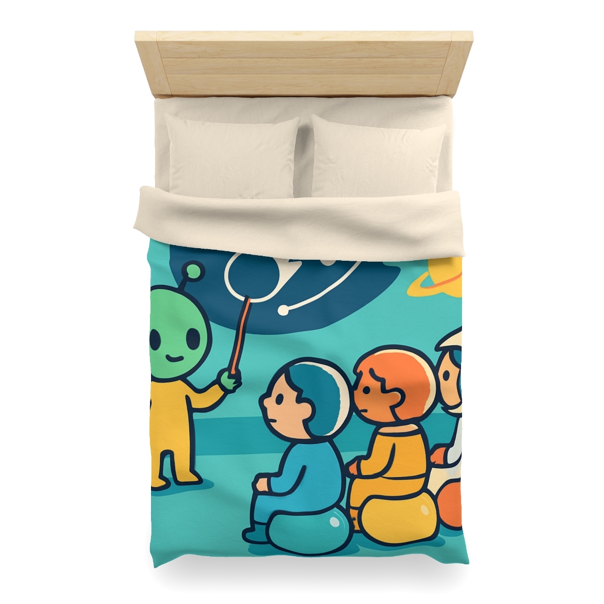 Comet Classroom On A Bubble Planet personalized bedding duvets