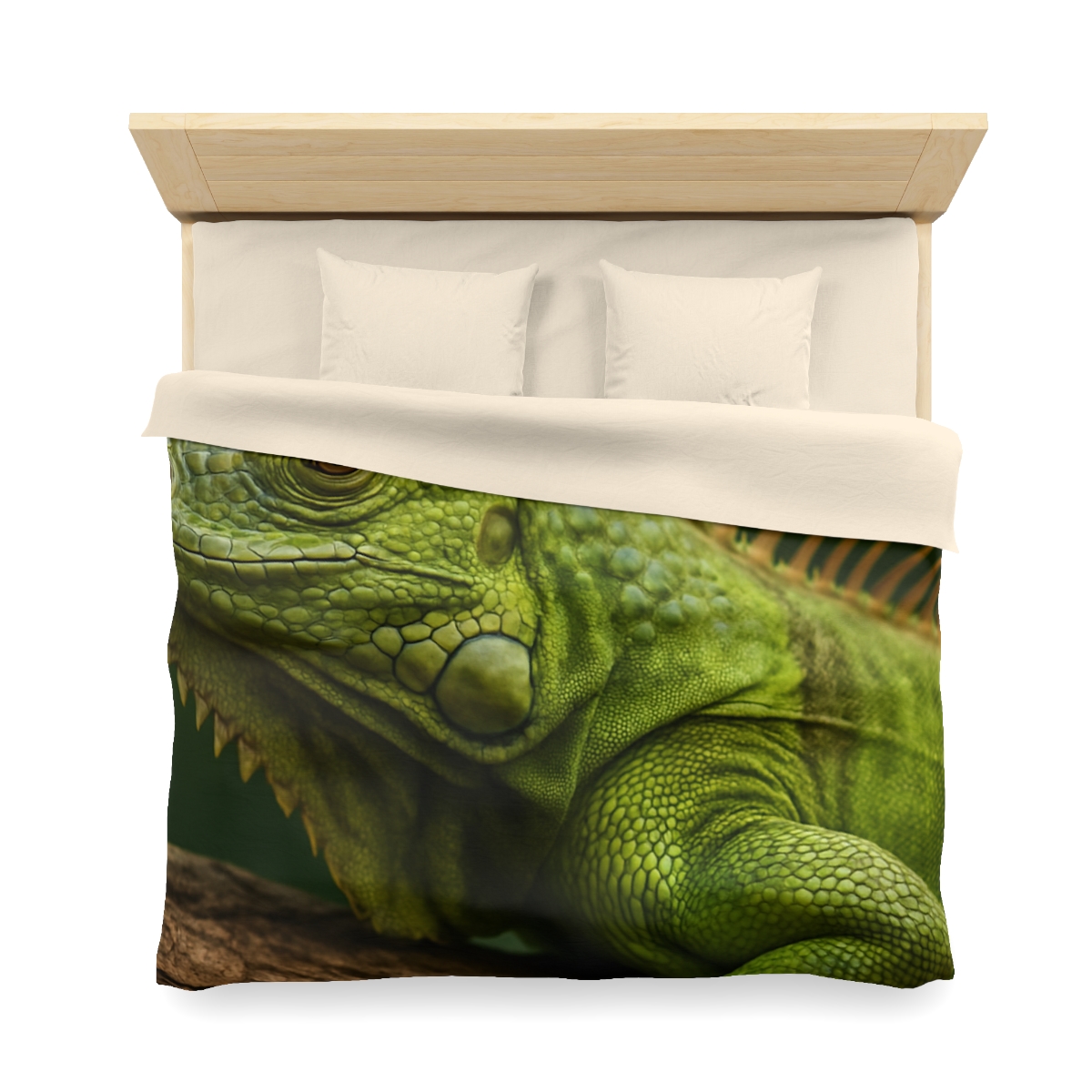 Verdant Gaze Green Iguana personalized bedding duvets
