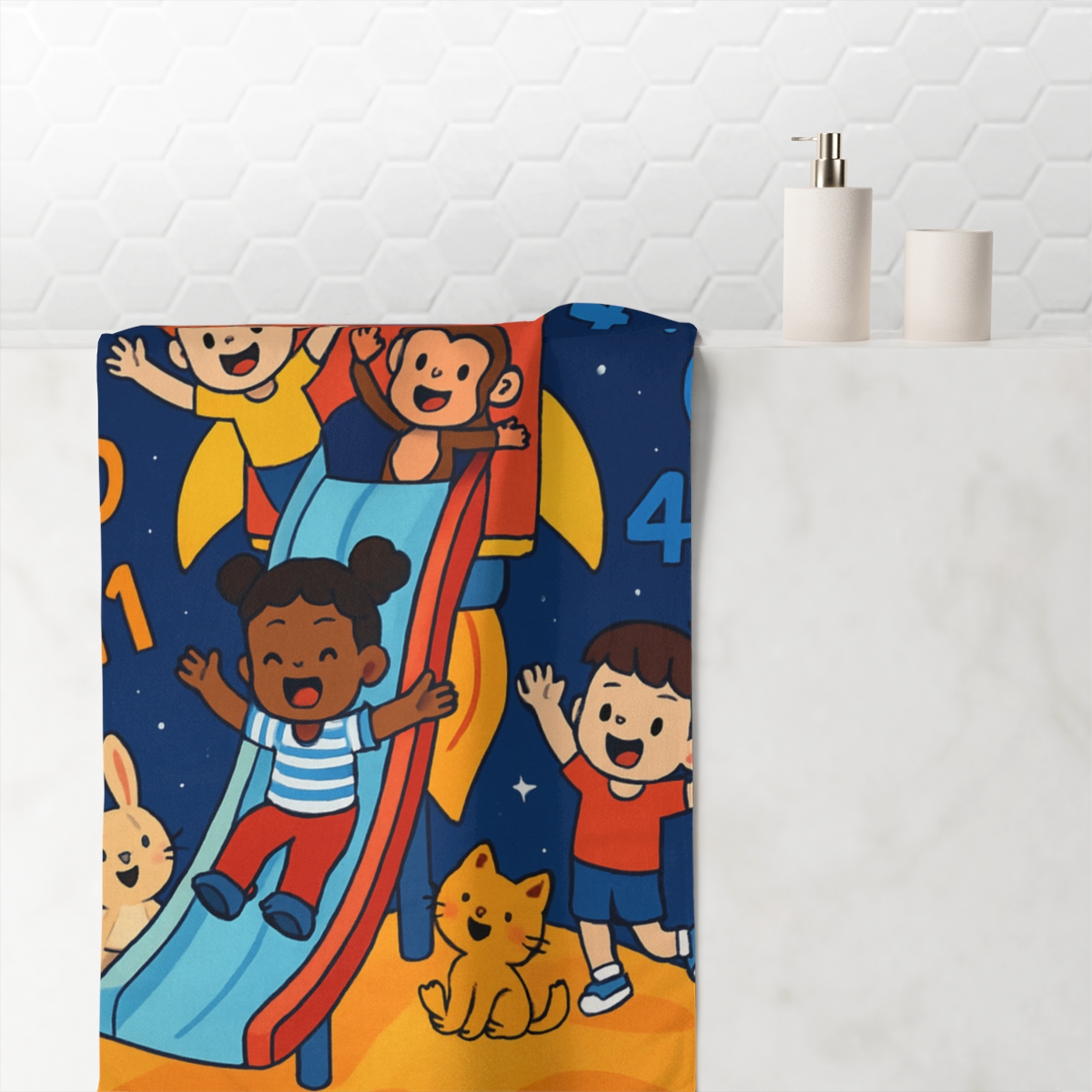 Time Twisting Rocket Playground unique gift towels