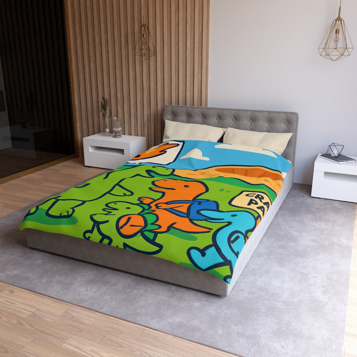 Cosmic Dino Field Trip unique patterned duvets