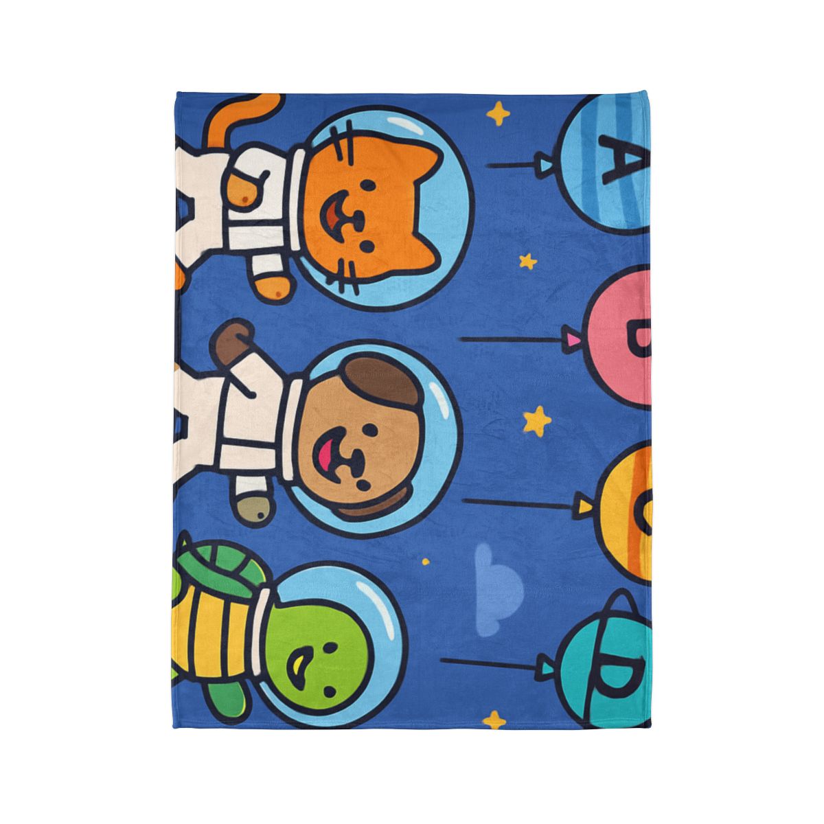 Planet Parade Of The Animal Astronauts soft fleece blankets
